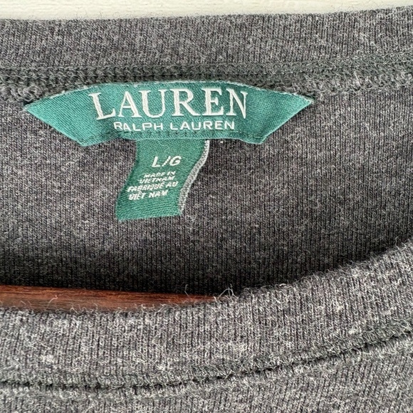 LRL Women's Long Sleeve Shirt with Suede Elbow Black Size Large - Picture 4 of 13